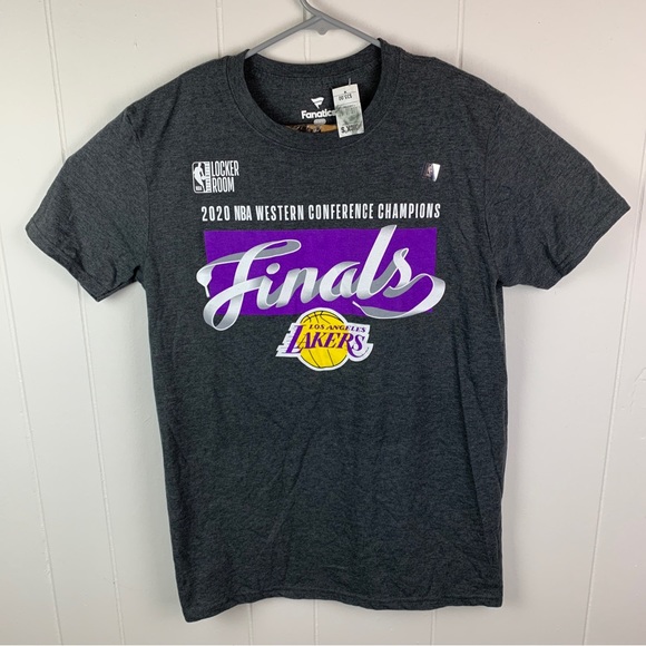 Fanatics Lakers 2020 Western Conference Champions Shirt Gray Mens Medium NWT - Picture 1 of 4